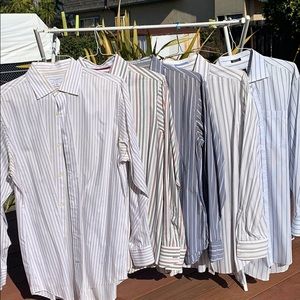 Five striped dress shirts size large
